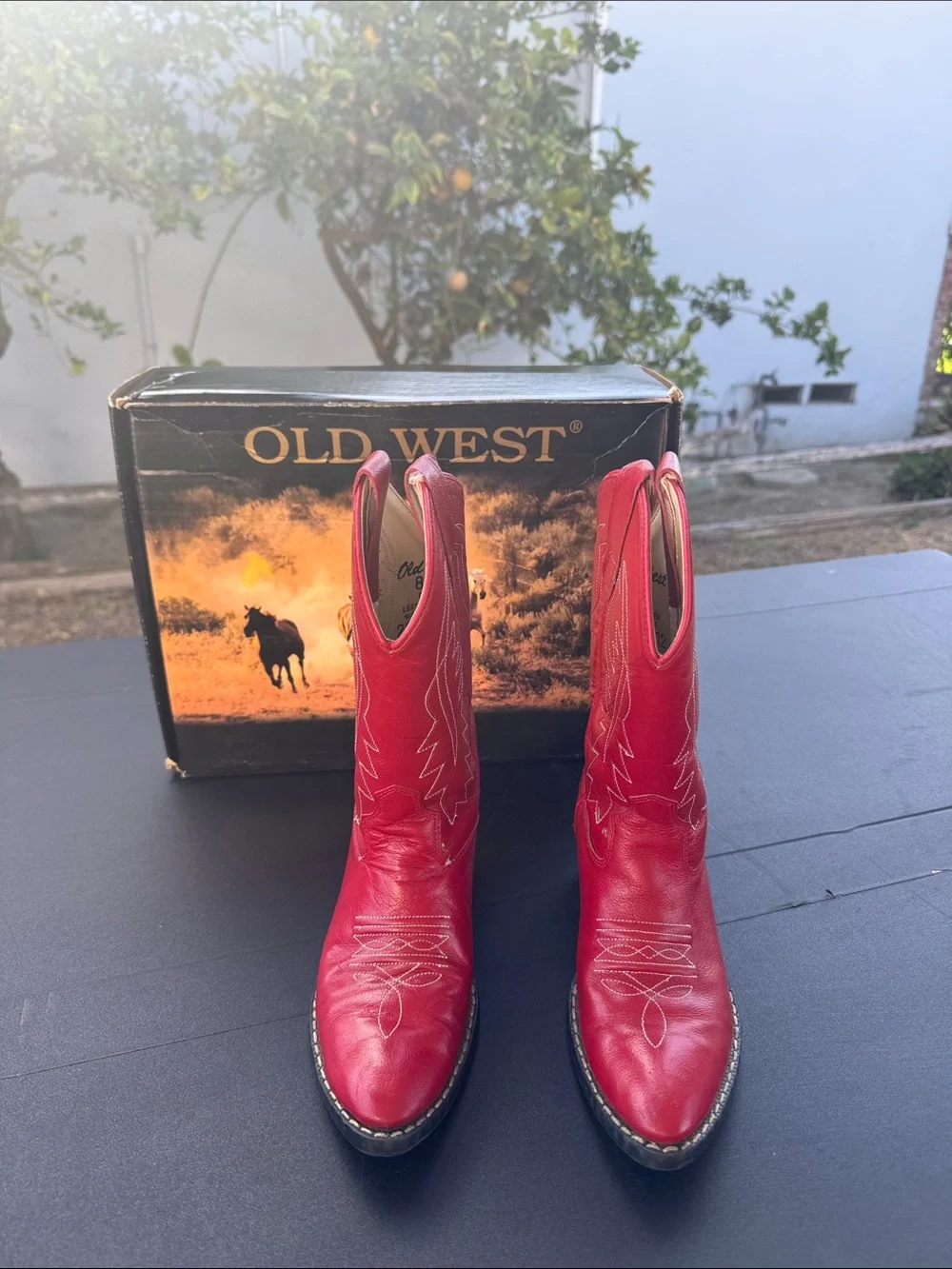 Old West Kids Red Western Cowboy Boots